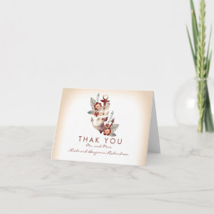 Nautical Beach - Floral Anchor Wedding Thank You