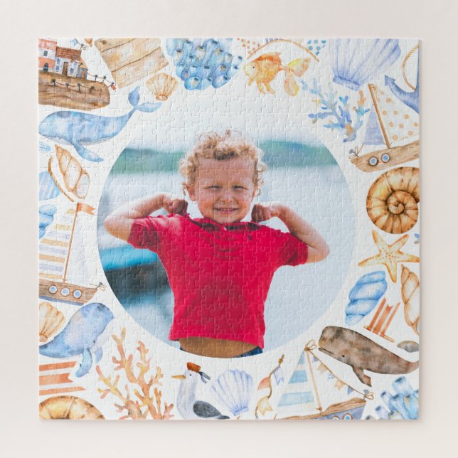 nautical beach kids cute photo jigsaw puzzle (Vertical)