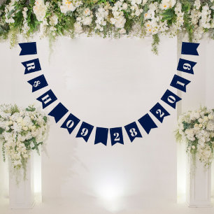 nautical beach navy blue wedding bunting 