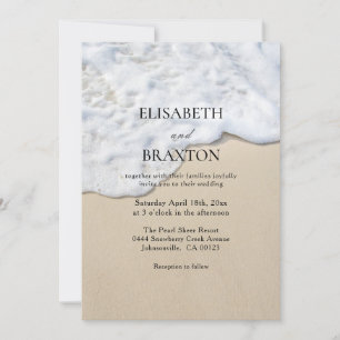 Nautical Beach Ocean Sand Wedding  Invitation