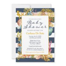 Nautical Beach Ocean / Sea Baby Shower Invitation