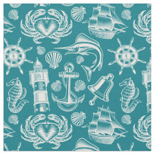 Nautical Beach Ocean Sea Pattern Fabric