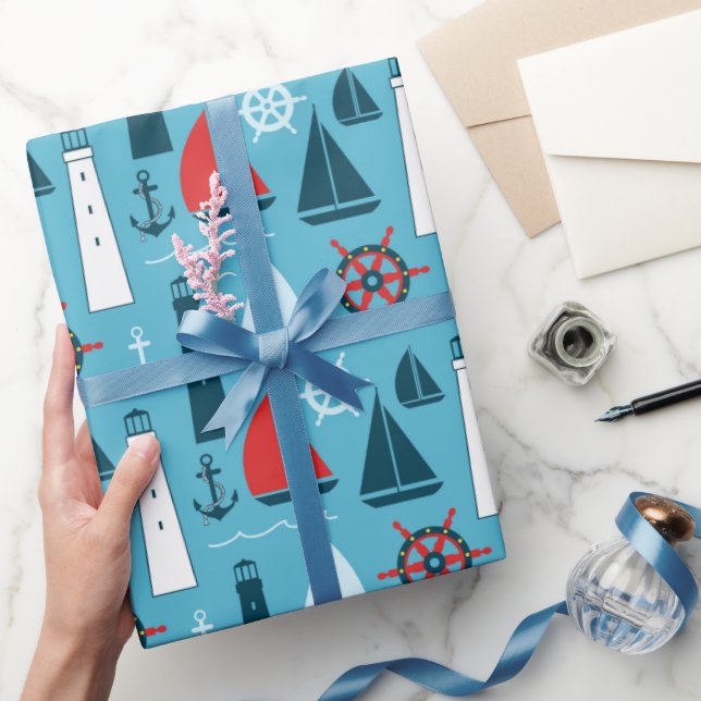 Nautical beach pattern wrapping paper (Gifting)
