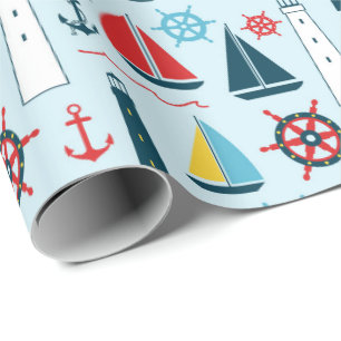 Nautical Beach pattern wrapping paper