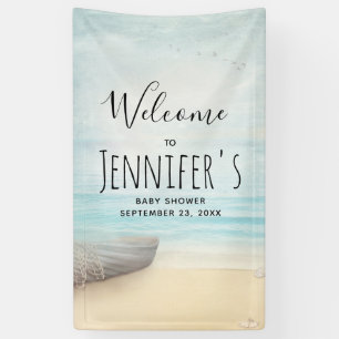 Nautical Beach Scene Baby Shower Banner