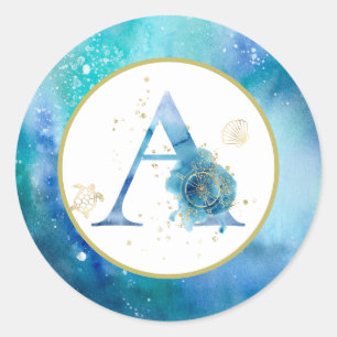 *~* Nautical Beach Shells Envelope Seal Sticker