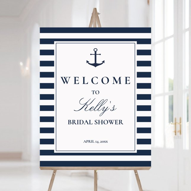 Nautical Beach Theme Bridal Shower Welcome Sign (Creator Uploaded)