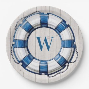 Nautical Beach Theme Paper Plate