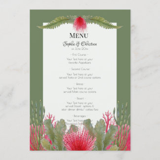 Nautical Beach Themed Wedding Reception Menu Invitation