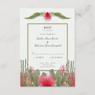 Nautical Beach Themed Wedding RSVP Response Card