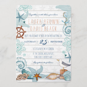 Nautical Beach wedding invitation