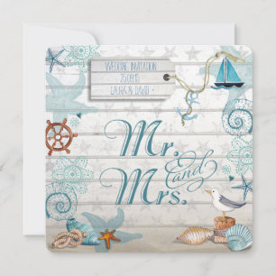 Nautical Beach wedding invitation