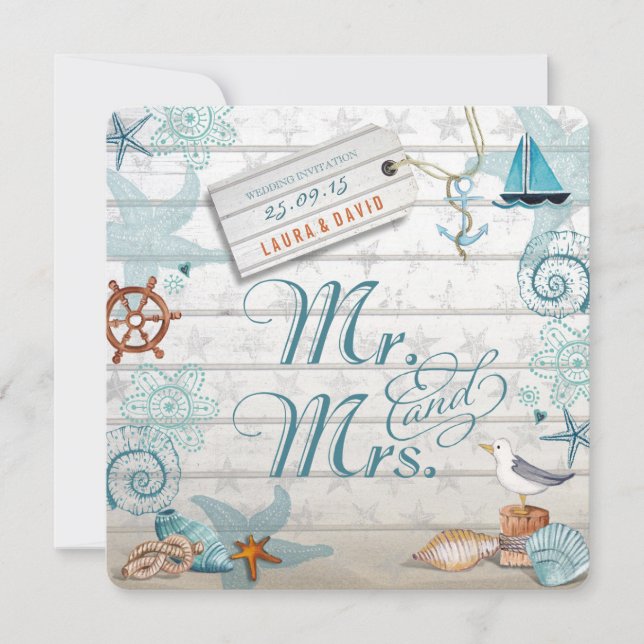 Nautical Beach | Wedding Invitation (Front)