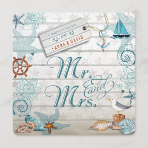 Nautical Beach   Wedding Invitation