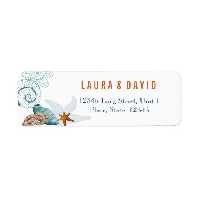 Nautical Beach Wedding | Return Address Labels (Front)