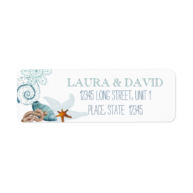 Nautical Beach Wedding | Return Address Labels (Front)