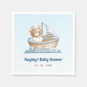 Nautical Bear Boy Baby Shower 1st Birthday Napkins