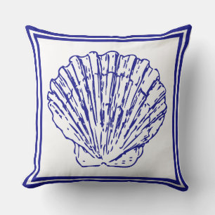 Nautical Beautiful Clean design blue Shell Cushion