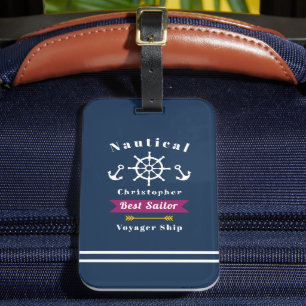 Nautical Best Sailor Navy Luggage Tag