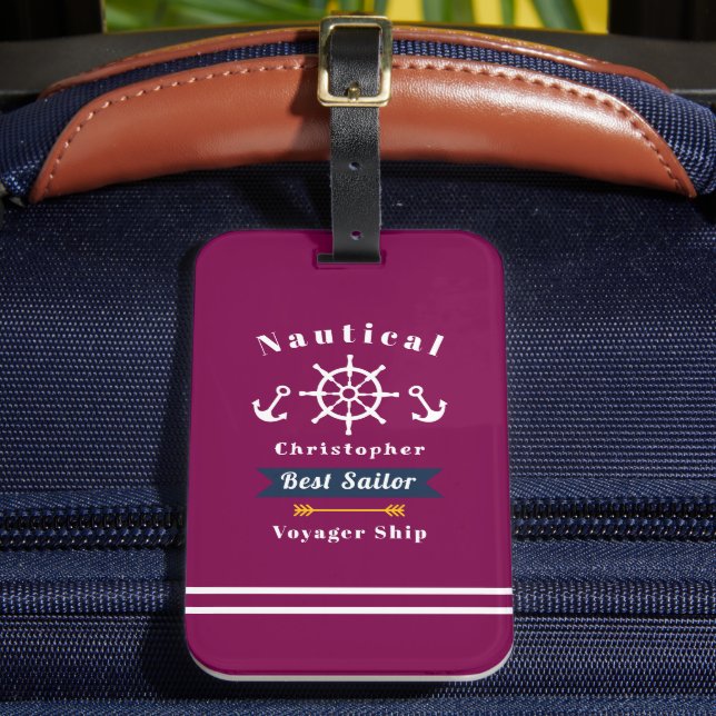  Nautical Best Sailor Red Luggage Tag (Front Insitu 2)