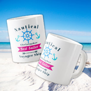 Nautical Best Sailor White Large Coffee Mug