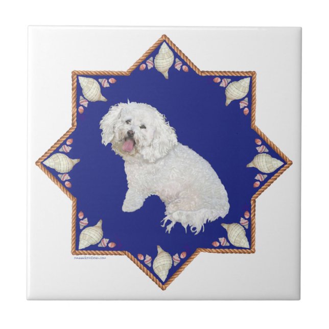 Nautical Bichon Frise Tile (Front)