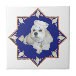 Nautical Bichon Frise Tile