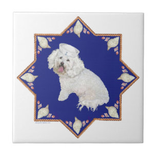 Nautical Bichon Frise Tile