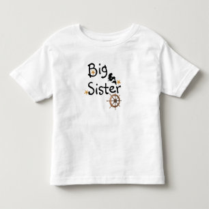 Nautical Big Sister with Starfish Toddler T-Shirt