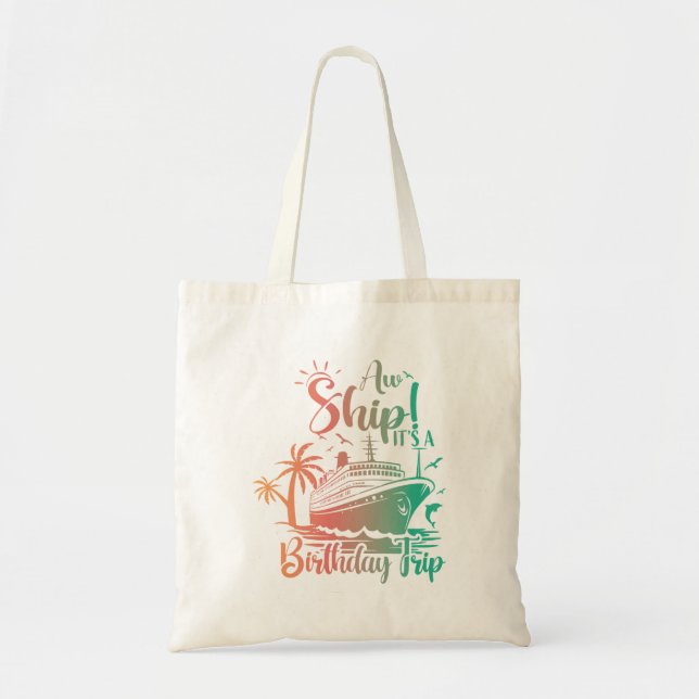 Nautical Birthday Gift Tote Bag (Front)