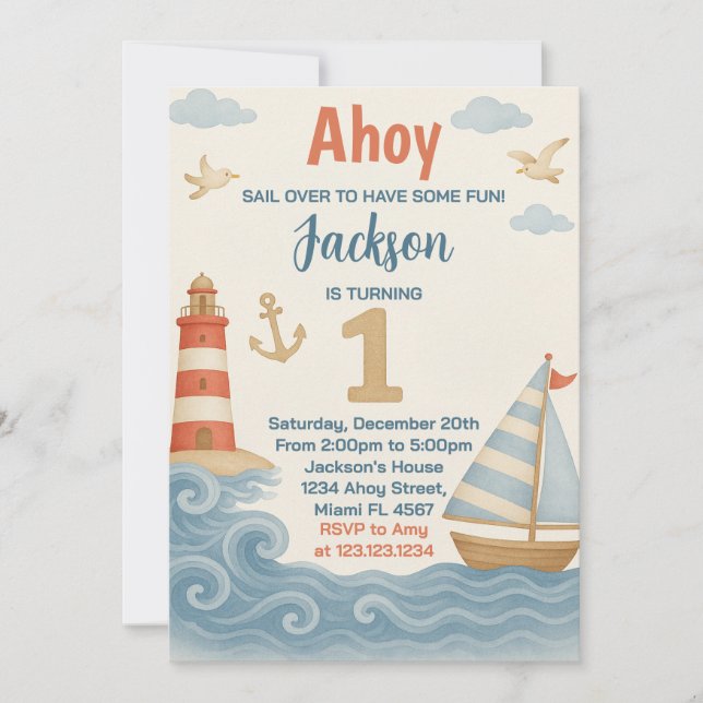 Nautical Birthday Invitation (Front)