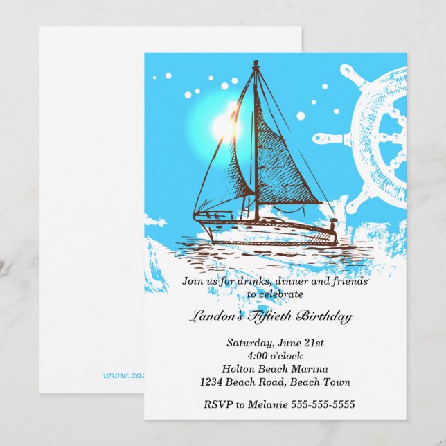 Nautical Birthday Invitation (Front/Back)