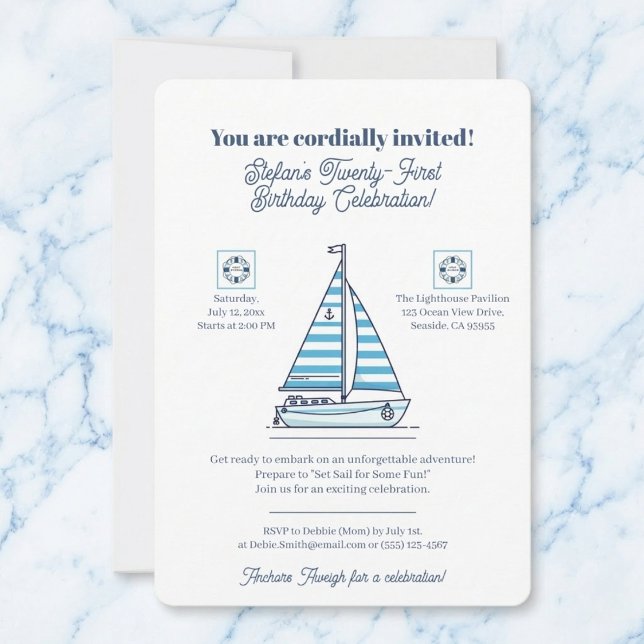 Nautical Birthday    Invitation (Gather your crew for some waterfront fun.)