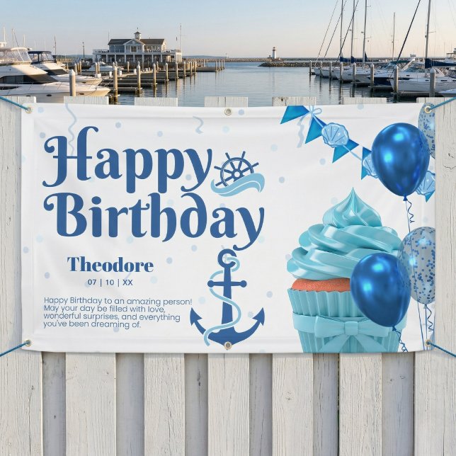 Nautical Birthday Party Banner (Perfectly personalized for your sailor.)