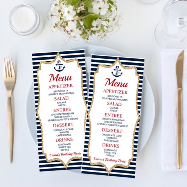 Nautical Birthday Party Food Menu (Creator Uploaded)