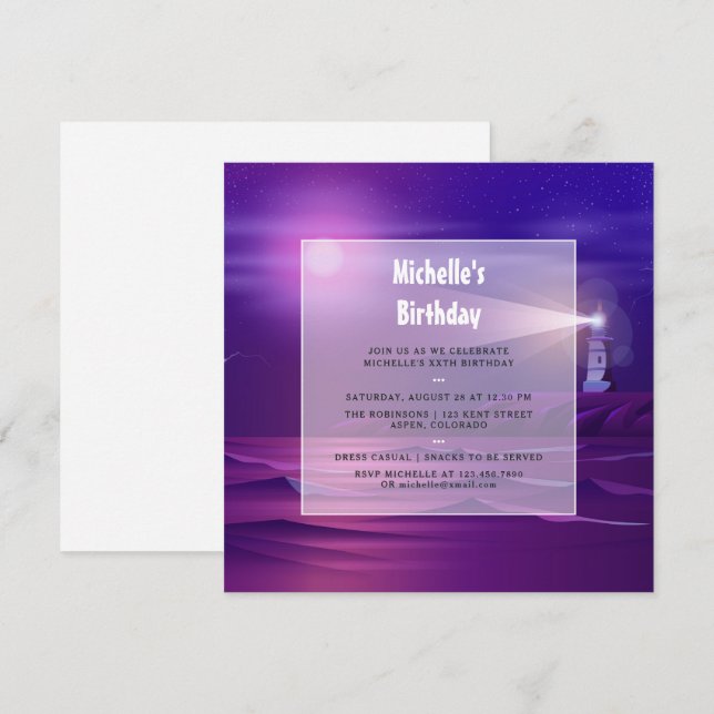 Nautical Birthday Party Invitation (Front/Back)