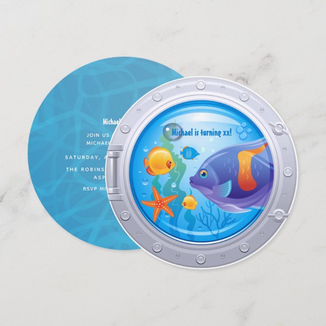 Nautical Birthday Party Invitation (Front/Back)