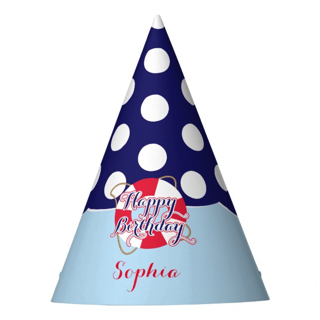 Nautical Birthday, Party Party Hat (Front)