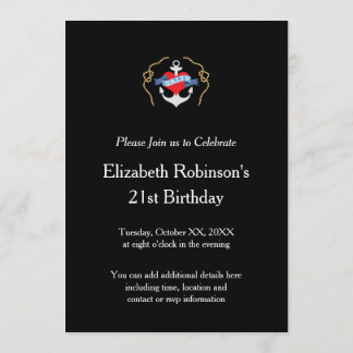 Nautical Birthday Salty Old Salt Invitation