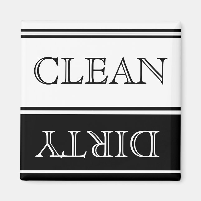 Nautical  Black and White Dishwasher Dirty Clean Magnet (Front)