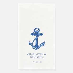 Nautical Blue Anchor Beach Wedding Napkin