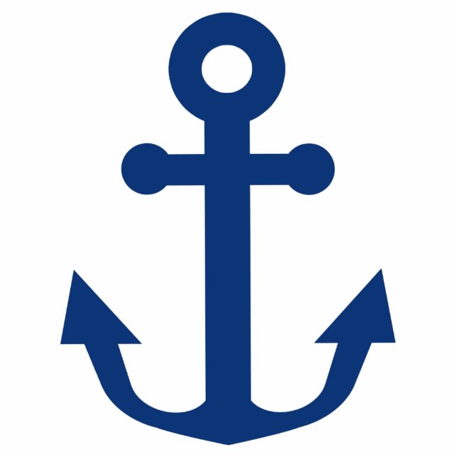 Nautical Blue Anchor Standing Photo Sculpture (Front)