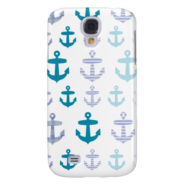 Nautical Blue Anchors Design Case-Mate Samsung Galaxy Case (Back)