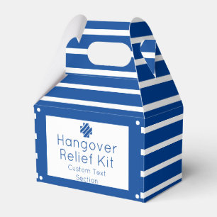 Nautical Blue and White Hangover Relief Kit Favour Favour Box