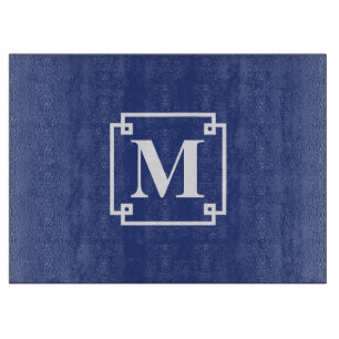 Nautical Blue and White Smart Monogram Cutting Board