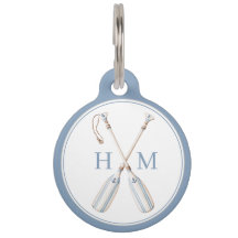 Nautical Blue and White Stripe Boat Oars Monogram
