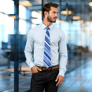 Nautical Blue and White Striped Tie