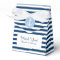 Nautical blue and white stripes wedding favour box