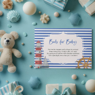 Nautical Blue Books for Baby Baby Shower Card