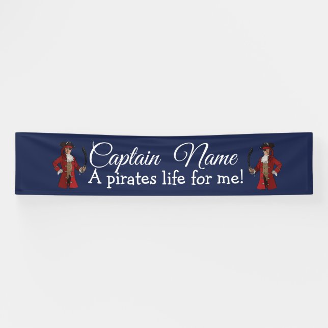 Nautical Blue Boy Party Pirate  Banner (Horizontal)